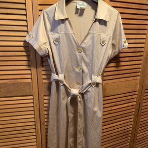 Donna Rae Khaki Satin Dress